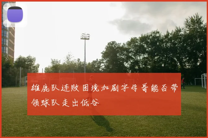 雄鹿队连败困境加剧字母哥能否带领球队走出低谷